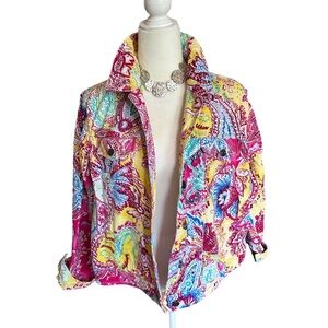 Lifestyle Vibrant Paisley Denim Jacket 🤩